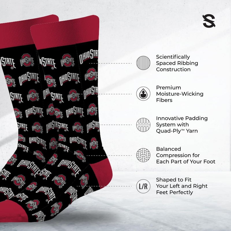 Strideline Store جوارب رسمية للرجال بشعار NCAA - ألوان الفريق - مقاس واحد يناسب معظم الأحجام - M/L (8-12) - Image 2
